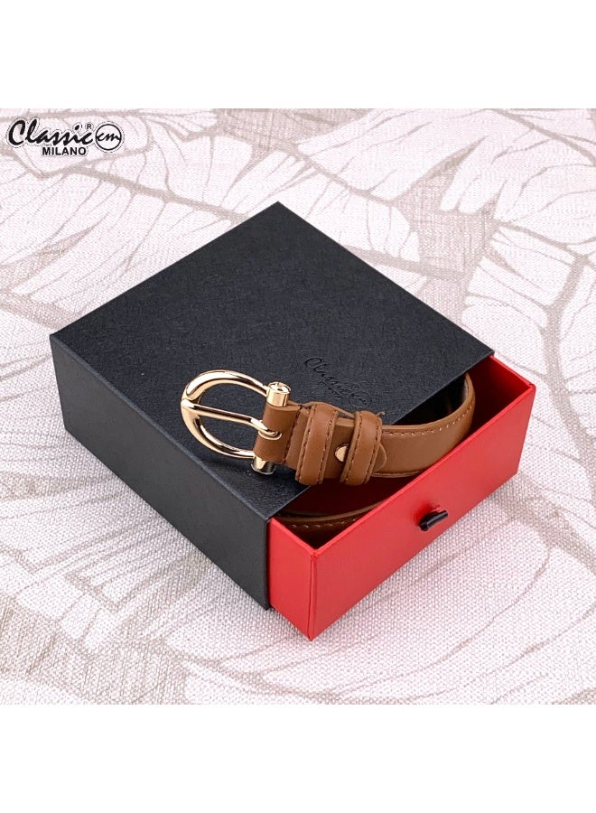 Classic Milano Women's Belt with Gift Box | Faux Leather Ladies Belt for Dresses, Jeans & Gowns | Stylish Womens Belt | Adjustable Girls Belt | Belt for Women with Elegant Buckle - Image 5